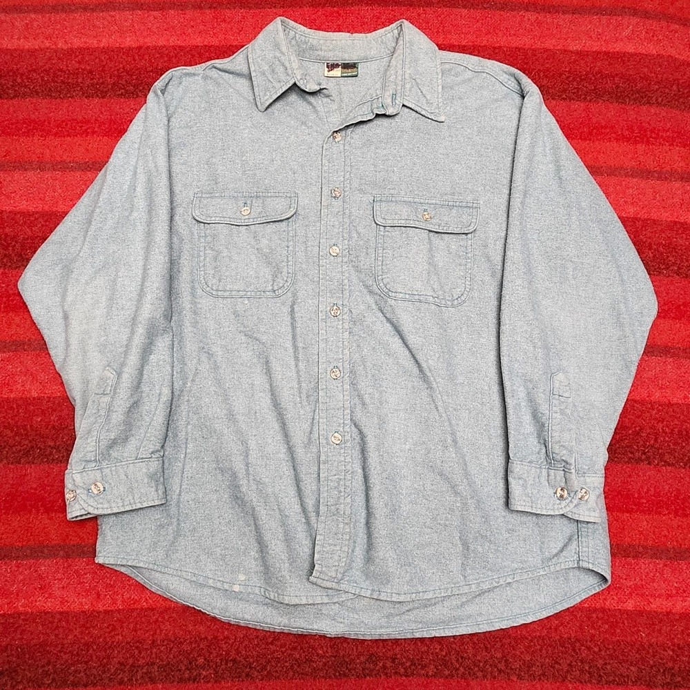 Vintage 90s Soft Chamois Button Up Shirt Mens XL USA Workwear WearGuard